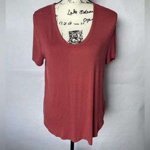 A New Day Dark Mauve Scoop Neck Shirt